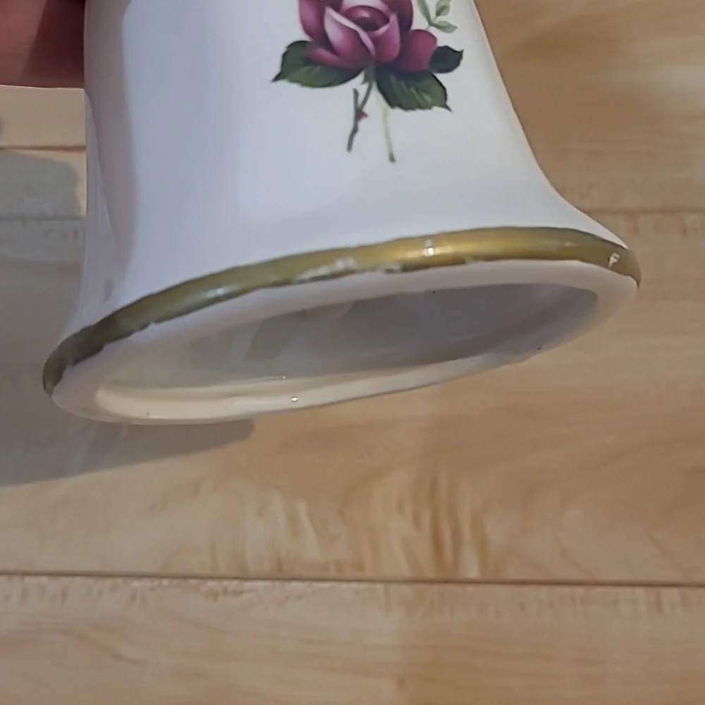 2/$20 Floral Ceramic Bell with Gold Accents - Picture 3 of 4